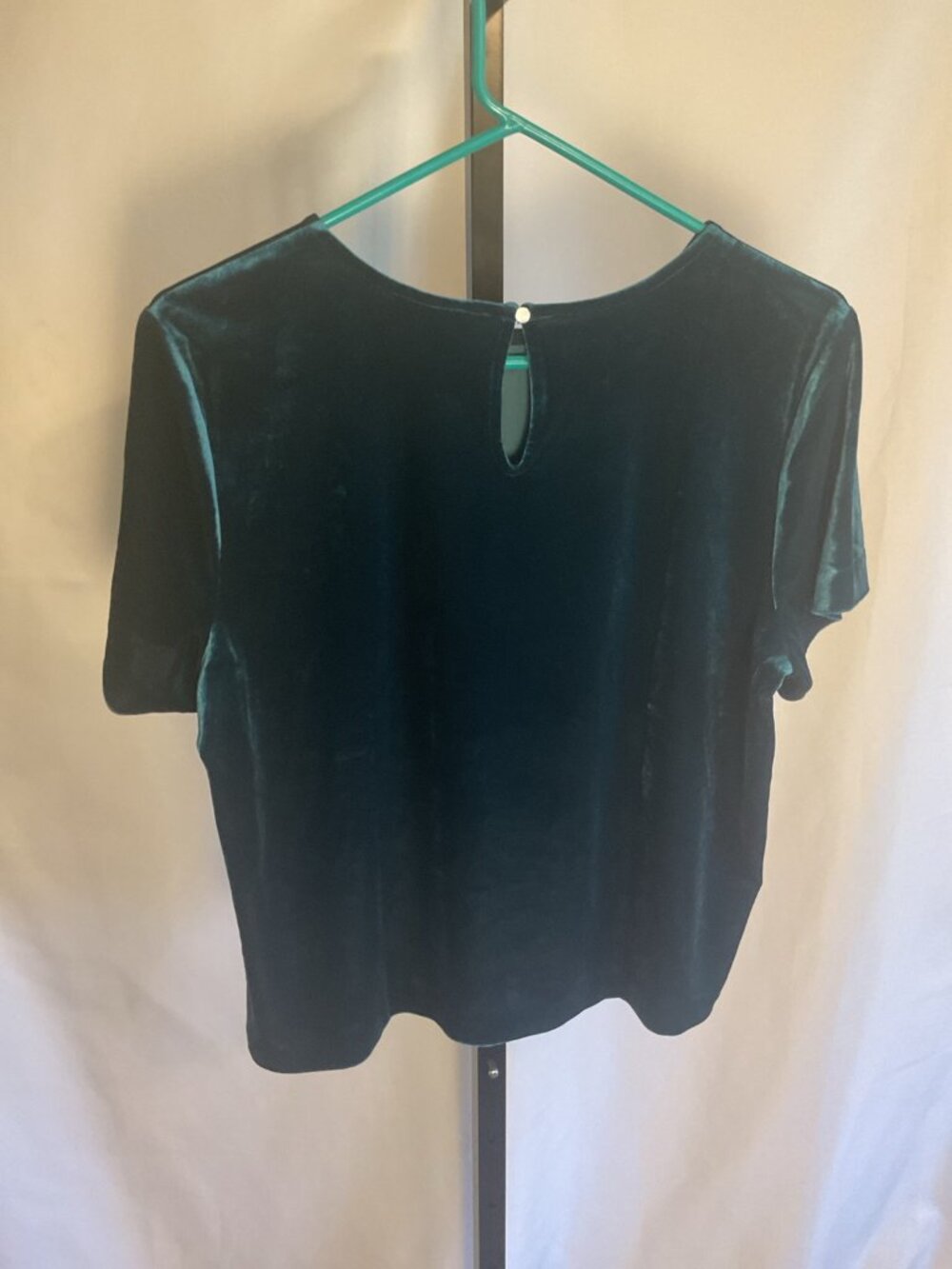Banana Republic Velvet Top Medium Teal Soft Stretch Elegant - Picture 3 of 6